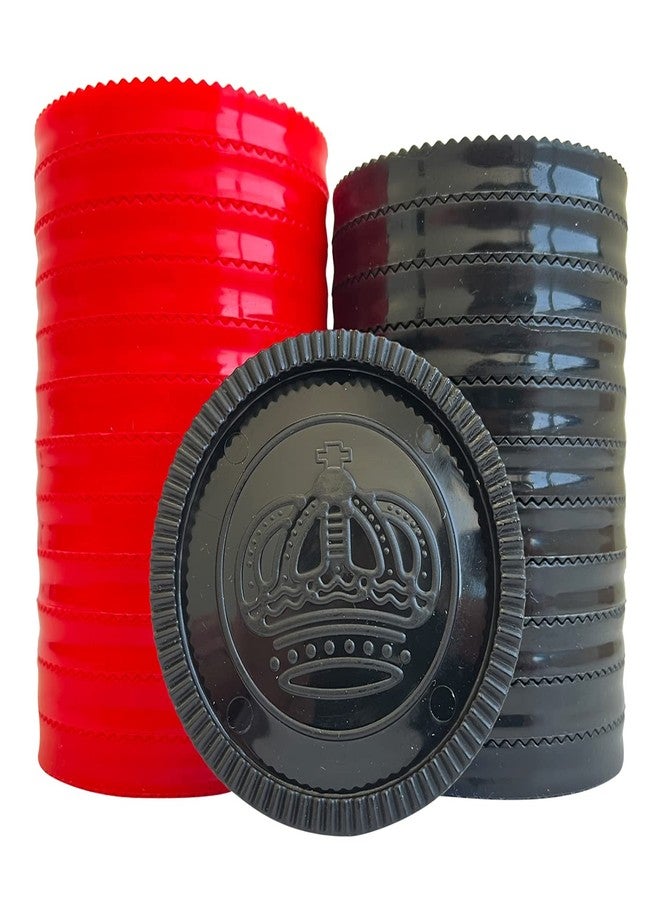 SEETOOOGAMES 24 Pieces 3 Inches Jumbo Replacement Checker Pieces Only-12red,12black - Image 2